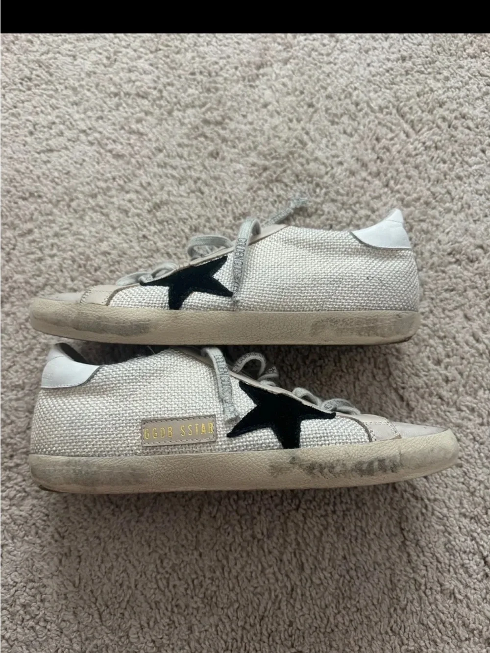 Golden Goose Kids Cream Sneakers with Black Star Accent